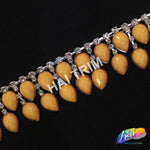 SALE! 1 1/4" 2-row Dangling Matte Color Teardrop Rhinestone Trim Fringe, ACR-20-1