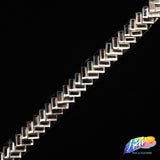 3/8" Herringbone Rhinestone Iron on Trim, IRT-063