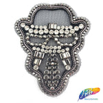 Cowboy Beaded Rhinestone Applique on Mesh, BA-023