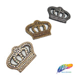 Crown Beaded Rhinestone Applique, BA-021