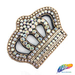 Crown Beaded Rhinestone Applique, BA-021