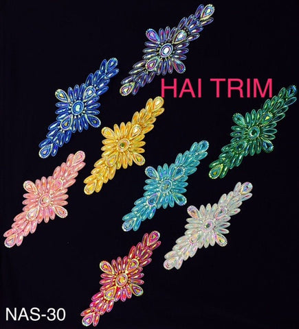 Color AB Textured Resin Stone Motif Applique, NAS-030