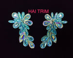 Color AB Textured Resin Stone Motif Applique (sold by pair), NAS-031