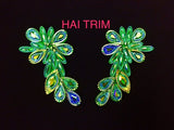 Color AB Textured Resin Stone Motif Applique (sold by pair), NAS-031