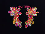 Color AB Textured Resin Stone Motif Applique (sold by pair), NAS-031