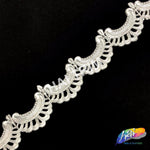 2 1/4" Metallic Crescent Moon Embroidered Trim, EMB-001
