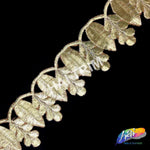 2" Metallic Leaf Vine Embroidered Trim, EMB-007