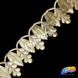 2" Metallic Leaf Vine Embroidered Trim, EMB-007