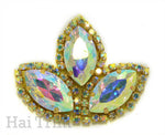 3-Petal Glass Flower Rhinestone Applique, RA-086