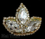 3-Petal Glass Flower Rhinestone Applique, RA-086