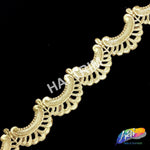 2 1/4" Metallic Crescent Moon Embroidered Trim, EMB-001