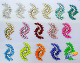 Fancy Wavy Rhinestone Motif Applique, RA-082