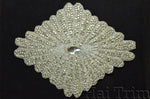 SALE! Beaded Rhinestone Applique, Wedding Formal Prom Crystal Patch, RA-229