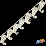 1 1/2" Metallic Paisley Embroidered Trim, EMB-023