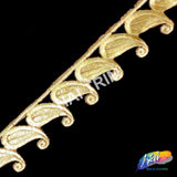 1 1/2" Metallic Paisley Embroidered Trim, EMB-023