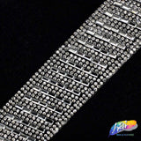 1 1/4" Diagonal Crystal Baguette Rhinestone Iron on Trim, IRT-021