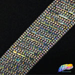 1 1/4" Diagonal Crystal Baguette Rhinestone Iron on Trim, IRT-021
