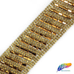 1 1/4" Diagonal Crystal Baguette Rhinestone Iron on Trim, IRT-021