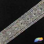 1" Crystal Diamond Rhinestone Iron on Trim, IRT-055