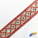 1" Crystal Diamond Rhinestone Iron on Trim, IRT-055