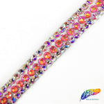 1/2" 3-row Color AB Rhinestone Iron on Trim, IRT-029