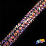 1/2" 3-row Color AB Rhinestone Iron on Trim, IRT-029