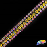 1/2" 3-row Color AB Rhinestone Iron on Trim, IRT-029