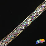 1/2" Double Diamond Rhinestone Iron on Trim, IRT-065