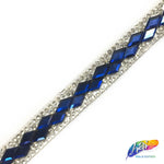 1/2" Double Diamond Rhinestone Iron on Trim, IRT-065