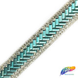 3/4" Crystal Herringbone Rhinestone Iron on Trim, IRT-067