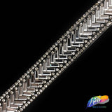 1/2" Crystal Herringbone Rhinestone Iron on Trim, IRT-067