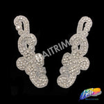 Beaded Rhinestone Motif Applique (sold by pair), RA-254
