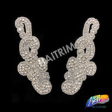 Beaded Rhinestone Motif Applique (sold by pair), RA-254