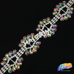 SALE! 1 1/2" Color Acrylic Flower Rhinestone Trim, ACR-014