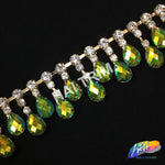 SALE! 1 1/4" Color AB Dangling Rhinestone Trim, ACR-016