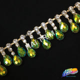 SALE! 1 1/4" Color AB Dangling Rhinestone Trim, ACR-016