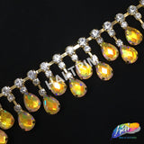 SALE! 1 1/4" Color AB Dangling Rhinestone Trim, ACR-016