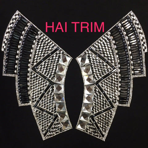 SALE! Gel-Back Rhinestone Appliques, Colored Iron-on Crystal Rhinestone Patches by the Pair, IRA-020