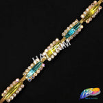 SALE! 1/2" Multicolored Rhinestone Trim, ACR-018