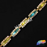 SALE! 1/2" Multicolored Rhinestone Trim, ACR-018