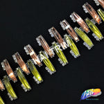 SALE! 1 3/4" Colored Fish Bone Rhinestone Trim, ACR-019