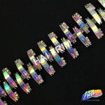 SALE! 1 3/4" Colored Fish Bone Rhinestone Trim, ACR-019