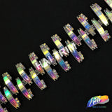 SALE! 1 3/4" Colored Fish Bone Rhinestone Trim, ACR-019