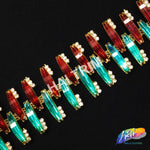 SALE! 1 3/4" Colored Fish Bone Rhinestone Trim, ACR-019