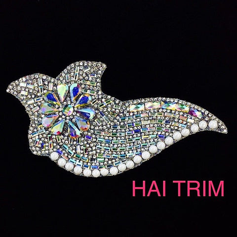 Gel-Back Rhinestone Appliques, Colored Iron-on Crystal Rhinestone Patches, IRA-032