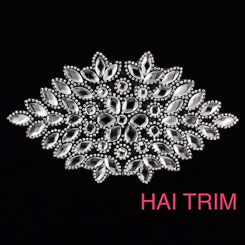 Crystal Gel-Back Rhinestone Iron On Appliques, IRA-033