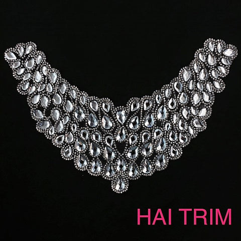 SALE! Gel-Back Rhinestone Appliques, Colored Iron-on Crystal Rhinestone Patches, IRA-042