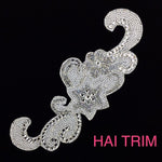 Rhinestone Flower Motif Iron On Applique, IRA-043