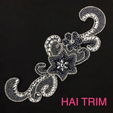 Rhinestone Flower Motif Iron On Applique, IRA-043