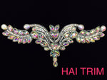 Colored Resin Rhinestone Motif Iron On Applique, IRA-054